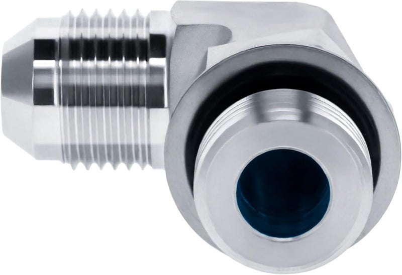 AKM 90 Degree Elbow Straight Hydraulic Hose Adapter Fittings, 6801-06-06 3/8" Male JIC (9/16"-18 thread) x 3/8" Male ORB (9/16"-18 thread) Connectors x 10 pack - Image 2